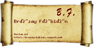 Brázay Fábián névjegykártya
